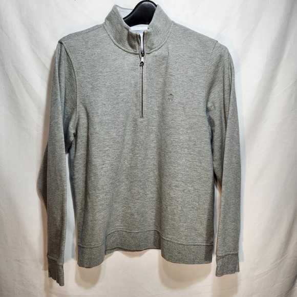Brooks Brothers Other - Brooks Brothers Sweater Men's Large Grey Half Zip Pullover Embroidered Preppy